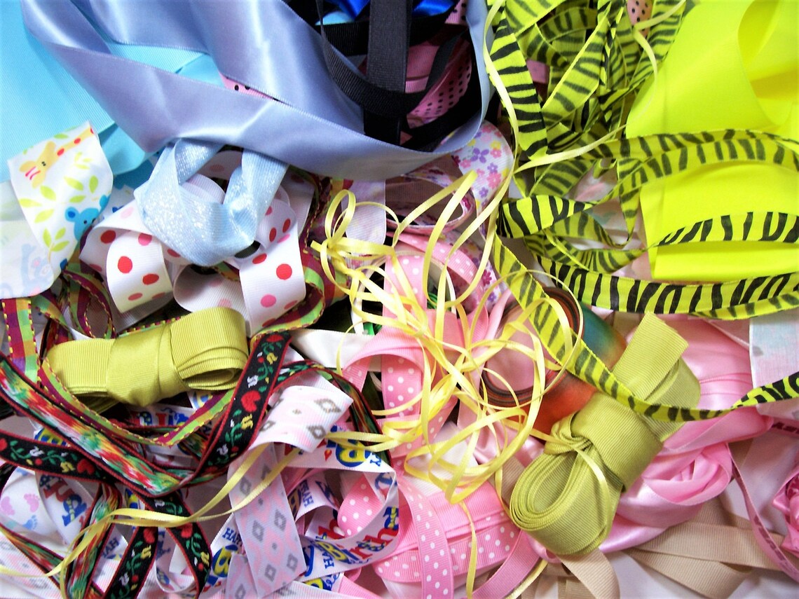 Ribbon Scraps Bag of Assorted Ribbon and Trim Scraps X 1 Etsy
