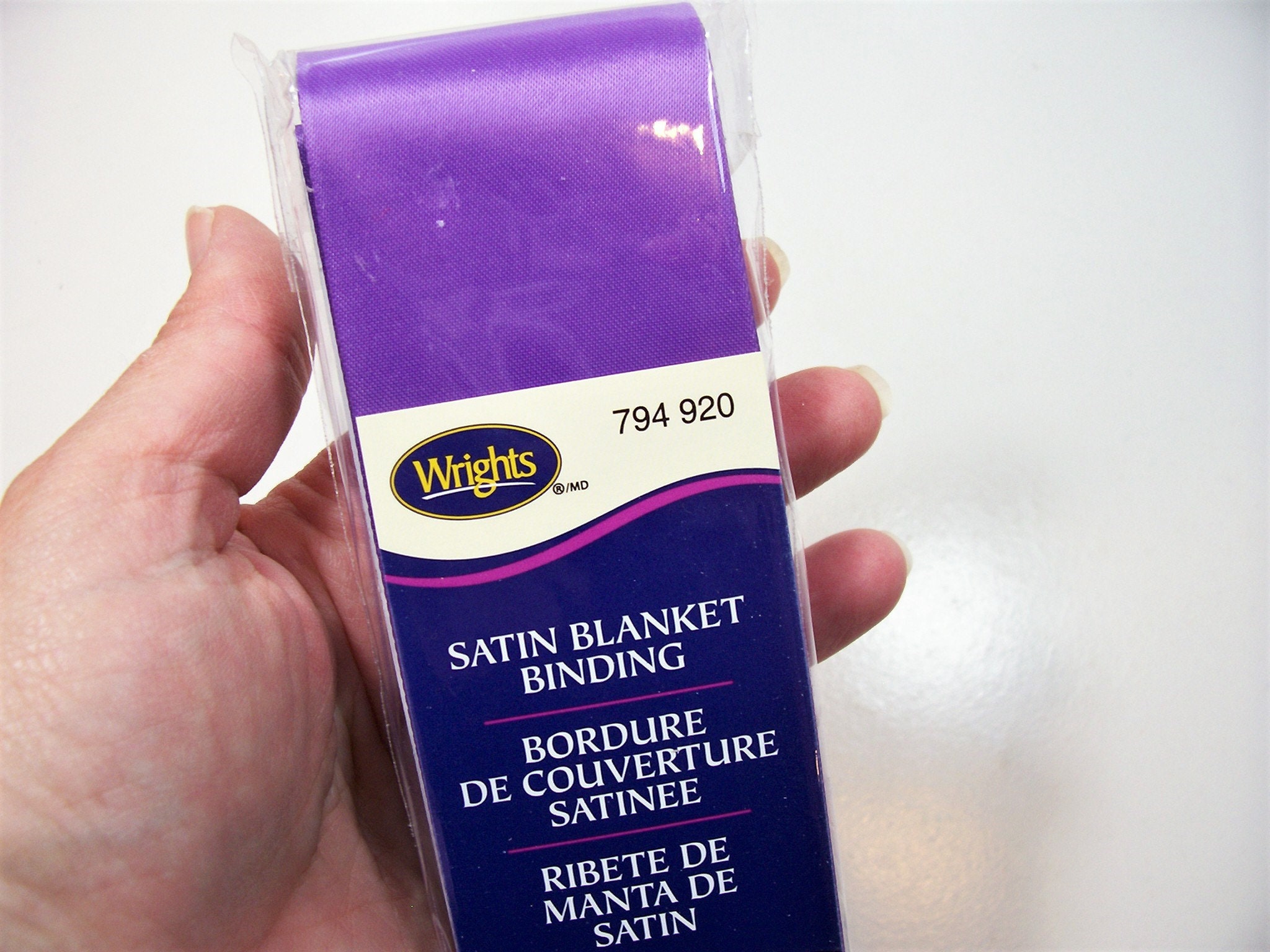 Purple Satin Blanket Binding Wrights Blanket Binding 2 Inches