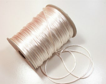 Ivory Cord, Ivory Rat Tail Satin Cord Sewing Trim 1/8 inch x 20 yards, Ivory Rattail Cord, 1203