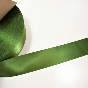 Green Ribbon, Moss Green Single-Face Satin Ribbon 1 1/2 inches wide x 9 yards, Schiff Ribbon, Bin 16
