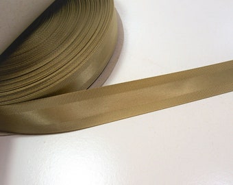 Gold Ribbon, Antique Gold Single-Face Satin Grosgrain Ribbon 7/8 inch wide x 10 yards, Offray Ribbon, 427