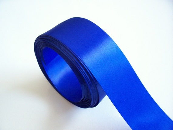 Blue Ribbon, Offray Royal Blue Satin Ribbon 1 1/2 Inches Wide X 10 Yards,  Single-face, SECOND QUALITY FLAWED, 1230 