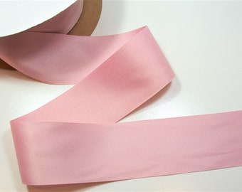 Wide Pink Ribbon, Double-Faced Pink Blush Duchess Satin Ribbon 2 1/2 inches wide x 10 yards, Wedding Sash Ribbon, Offray Ribbon, FLAWED, 214