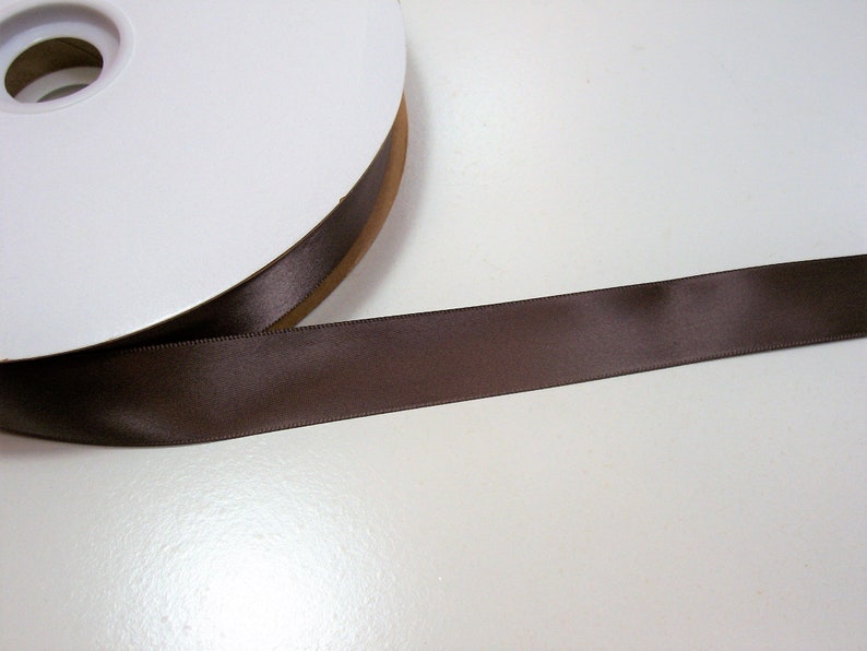 Brown Ribbon, Offray Chocolate Brown Satin Ribbon Double-faced 7/8 Inch ...