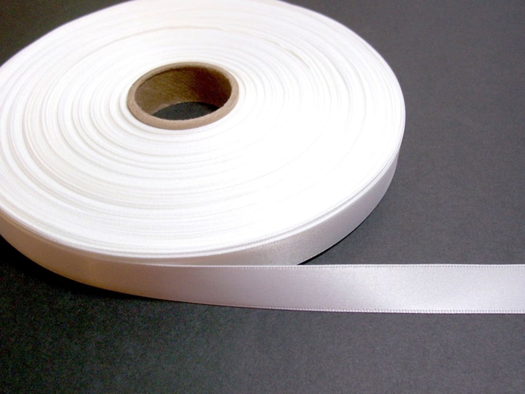 White Ribbon, White Single-faced Satin Ribbon 5/8 Inch Wide X 10 Yards ...