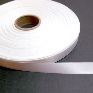 White Ribbon, White Single-faced Satin Ribbon 5/8 Inch Wide X 10 Yards ...