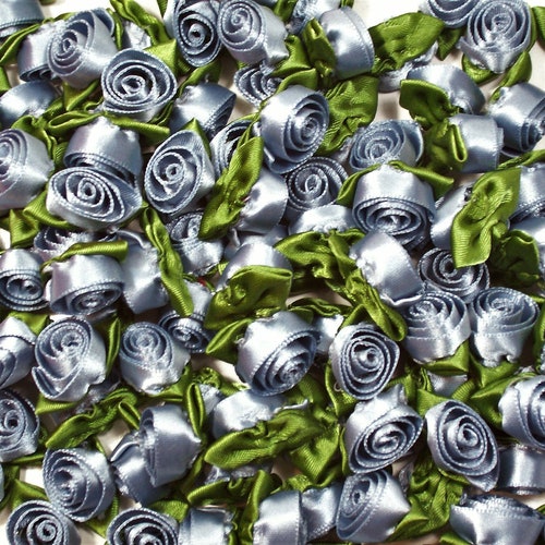 Blue Roses Navy Blue Flower Appliques Offray Small Ribbon - Etsy