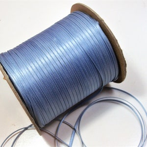 Williamsburg Blue Satin Ribbon: 1/8 inch x 20 Yards, Bin 60