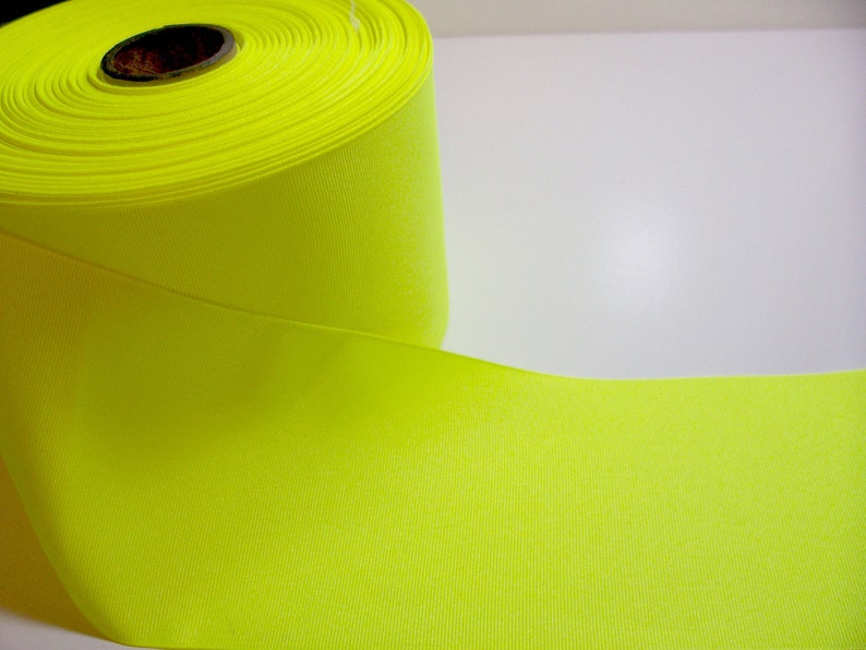 Wide Yellow Ribbon Fluorescent Yellow Grosgrain Ribbon 4 Etsy