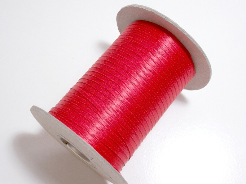 Red Ribbon, Double-Sided Red Satin Ribbon 1/8 inch wide x 20 yards, 151 image 2