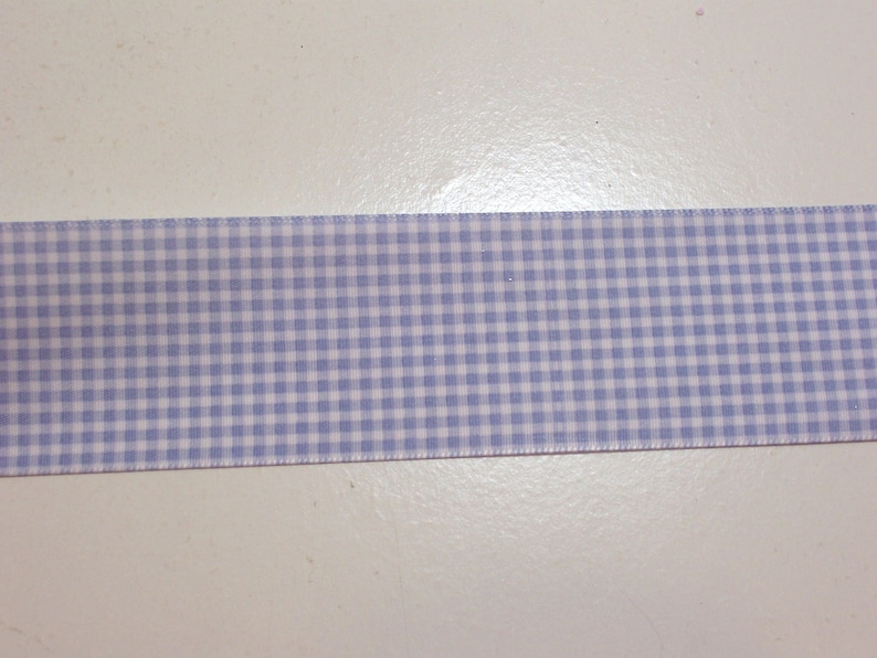 Periwinkle Blue Satin-Back Ribbon 1 12 inches wide x 10 yards Blue Gingham Ribbon
