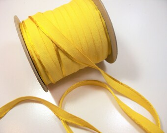 Yellow Lip Cord Trim 5/8 inch x 6 yards, Cord is 1/8 inch, Gold Satin Cord, 1147