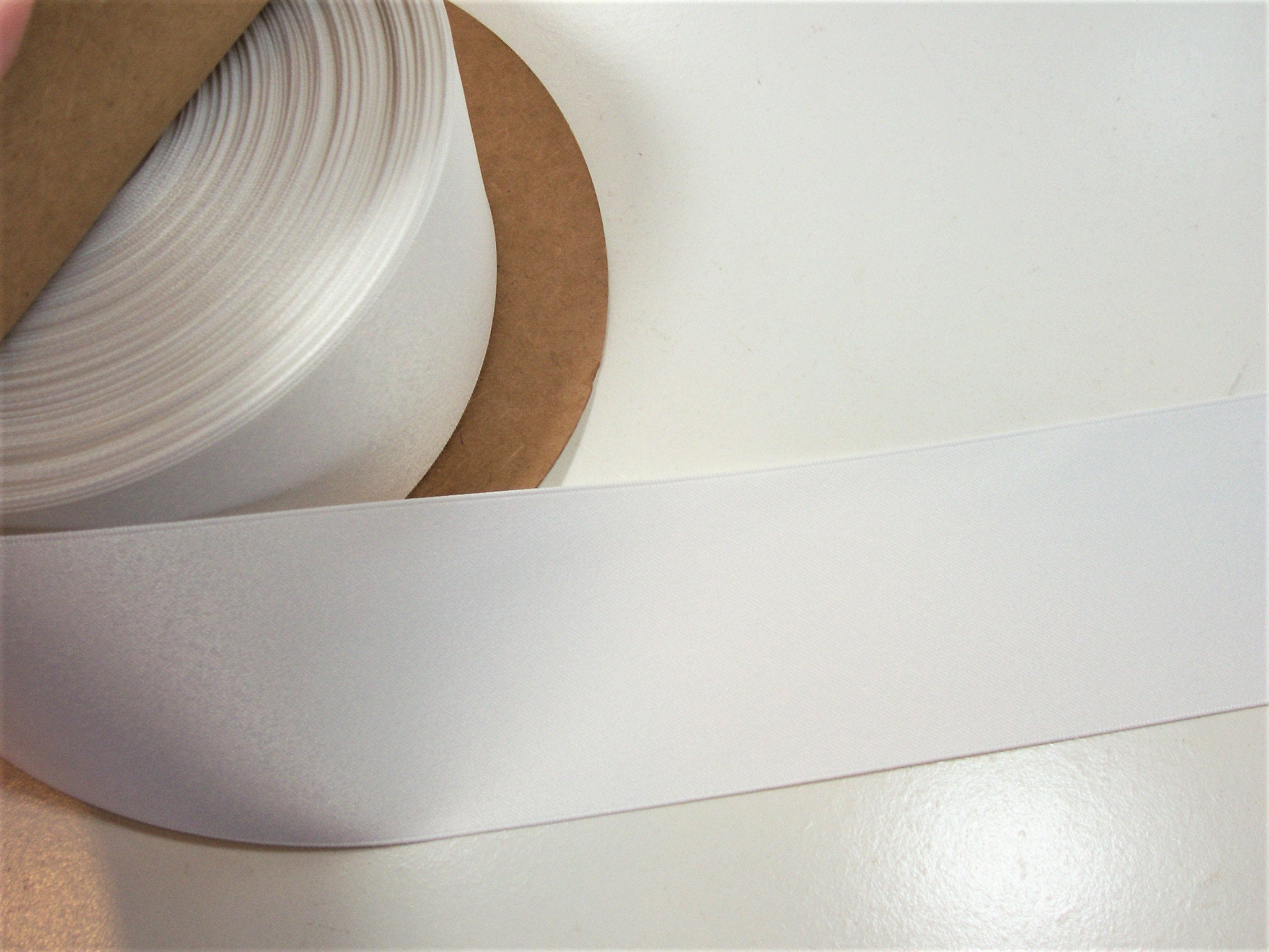 Wide White Ribbon Double-Faced White Duchess Satin Ribbon 2 | Etsy