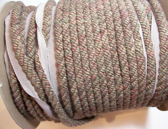Braided Upholstery Trim Lip Cord 1//4/" Sand Cording By The Yard Cotton Rayon