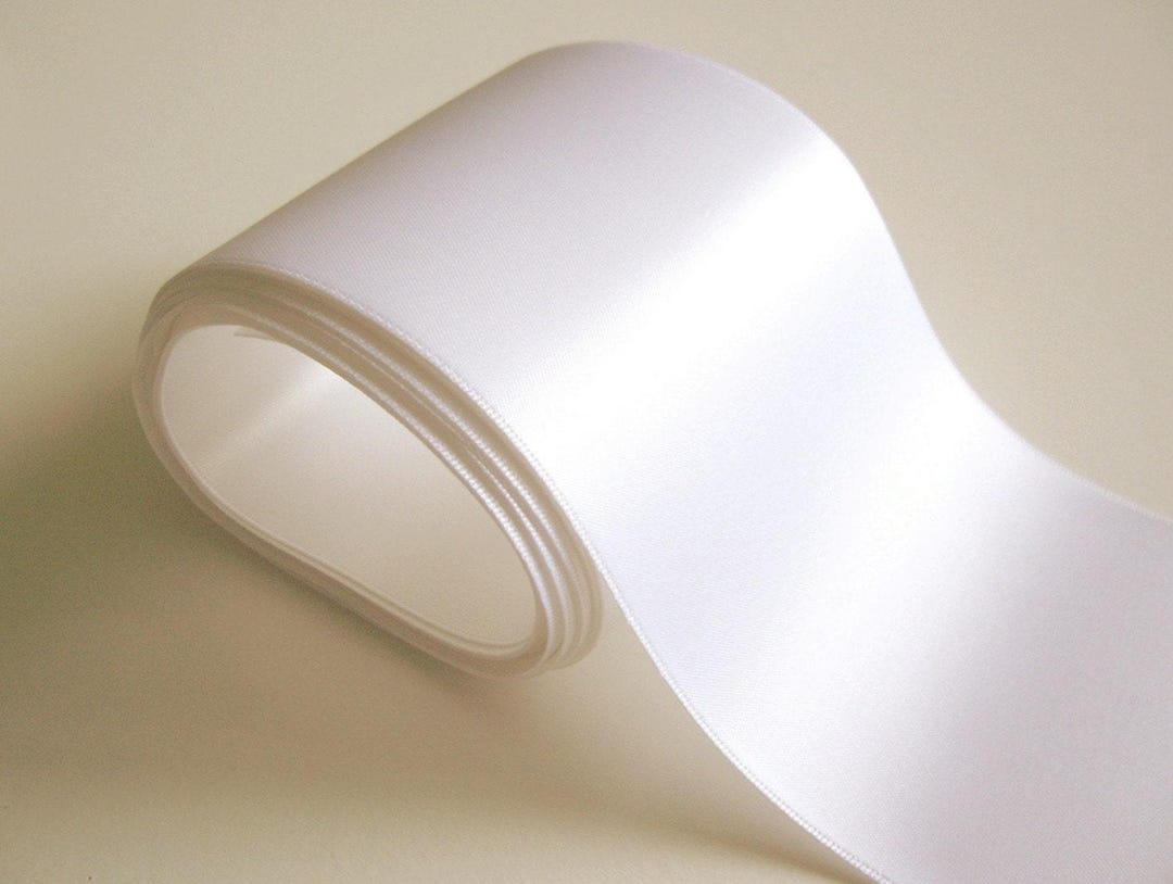 Wide White Ribbon, Double-sided White Satin Ribbon 4 1/2 Inches Wide X ...