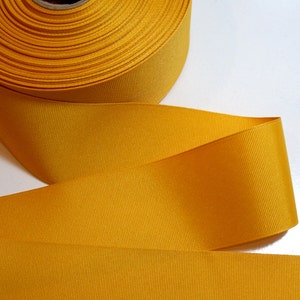 Gold Ribbon, Offray Gold Grosgrain Ribbon 2 1/4 inches wide x 9 Yards, Yellow Ribbon, Bin 16