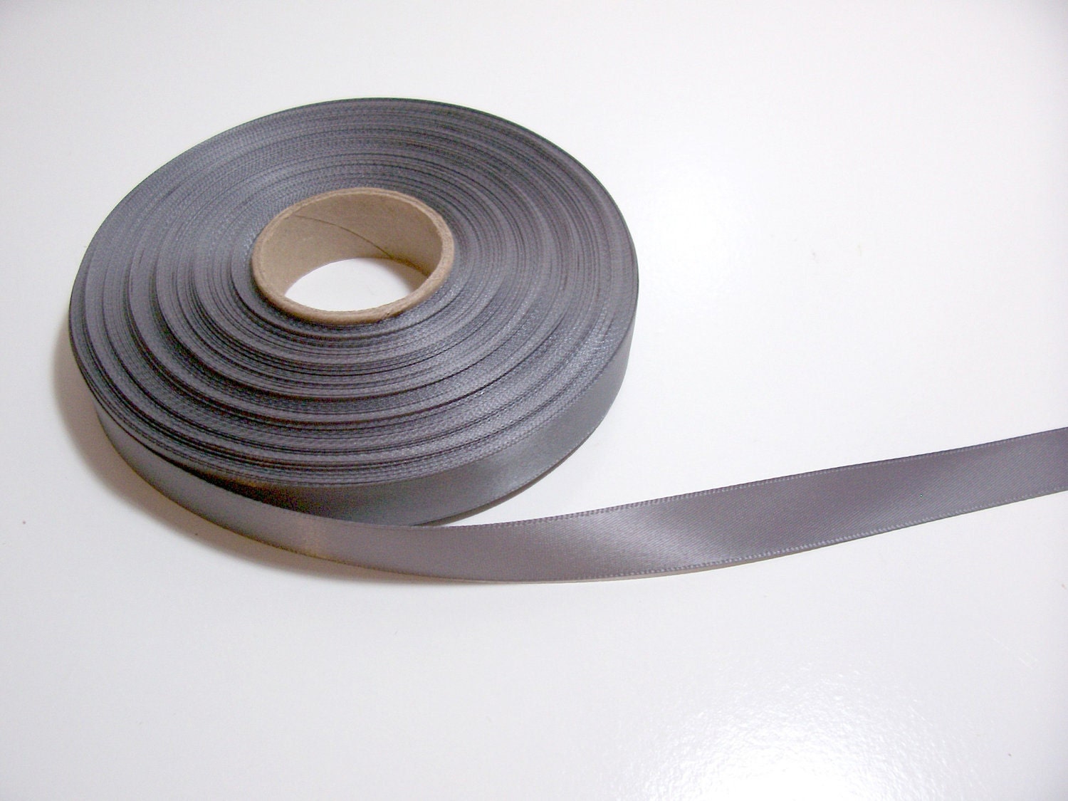 Gray Ribbon, Charcoal Gray Satin Ribbon 5/8 Inch Double-faced X 10 Yards,  Offray Pewter Ribbon, 883 