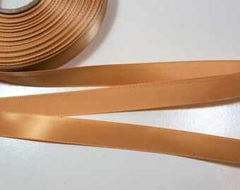 Light Brown Ribbon, Offray Russet satin ribbon 5/8 wide, Single-Faced x 10 yards, 583