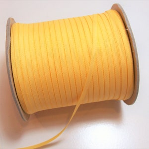Yellow Ribbon, Schiff Yellow Gold Grosgrain Ribbon 1/8 inch wide x 20 yards, Schiff Brand, Nylon Ribbon, Bin 19