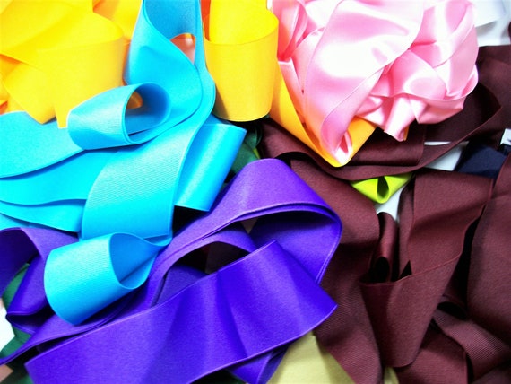 Ribbon Scraps, Bag of Assorted 2 1/4 Inch Wide Ribbon Scraps X 12 Ounces,  Ribbon Grab Bag 