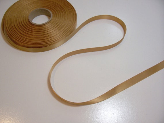 Light Gold - Satin Ribbon Single Face - ( 1/4 inch | 100 Yards )