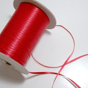 Red Ribbon, Double-Sided Red Satin Ribbon 1/8 inch wide x 20 yards, 151 image 1