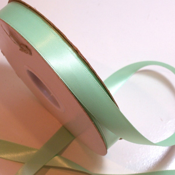 Green Ribbon, Mint Green Satin Ribbon 5/8 inch wide x 10 yards, Single-Faced, Offray Mint Green Ribbon, 1098