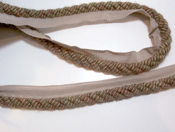 Braided Upholstery Trim Lip Cord 1//4/" Sand Cording By The Yard Cotton Rayon