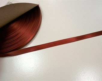 Burnt Orange Ribbon, Single-faced rust satin ribbon 3/8 inch wide x 10 yards, Schiff Ribbon, SECOND QUALITY FLAWED, 958