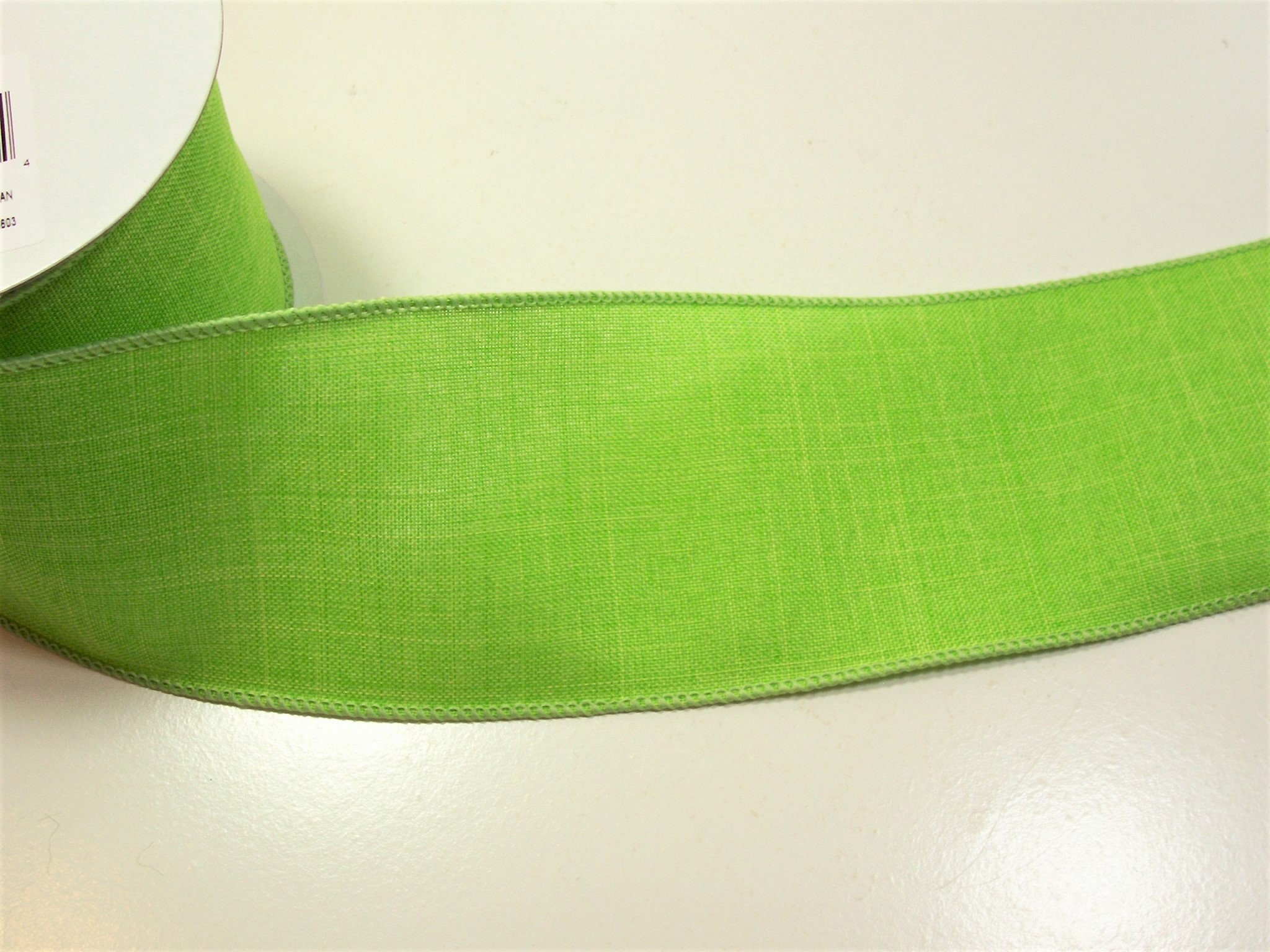 Green Ribbon Wired Fabric Ribbon 3 Inches Wide X 10 Yards Etsy UK