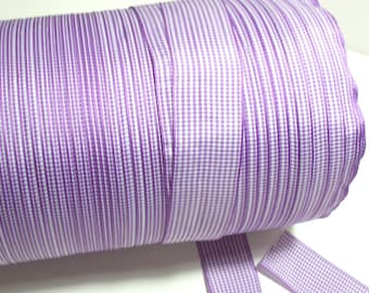 Purple Gingham Check Polyester Ribbon 1 1/2 inches wide x 10 yards, SECOND QUALITY FLAWED, Purple Ribbon, 819