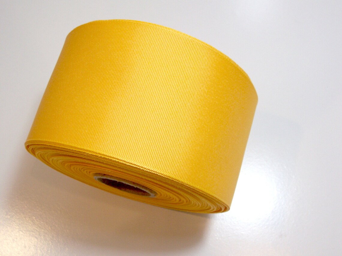 Wide Yellow Ribbon Offray Yellow Gold Grosgrain Ribbon 3 Etsy