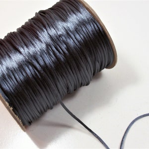 Dunkelgrauer Cord, dunkelgraue Satinkordel Nähenborte 1/8 inch x 20 yards, Bin 5