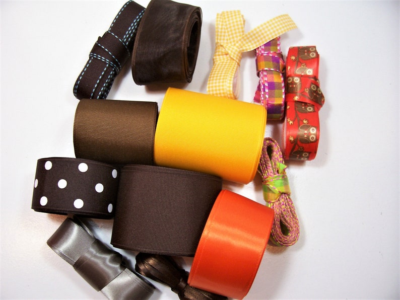 Autumn Ribbon Scraps Bag of Assorted Ribbon and Trim Scraps X Etsy