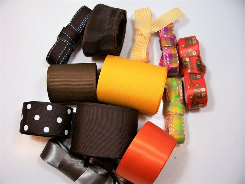 Autumn Ribbon Scraps Bag of Assorted Ribbon and Trim Scraps X Etsy
