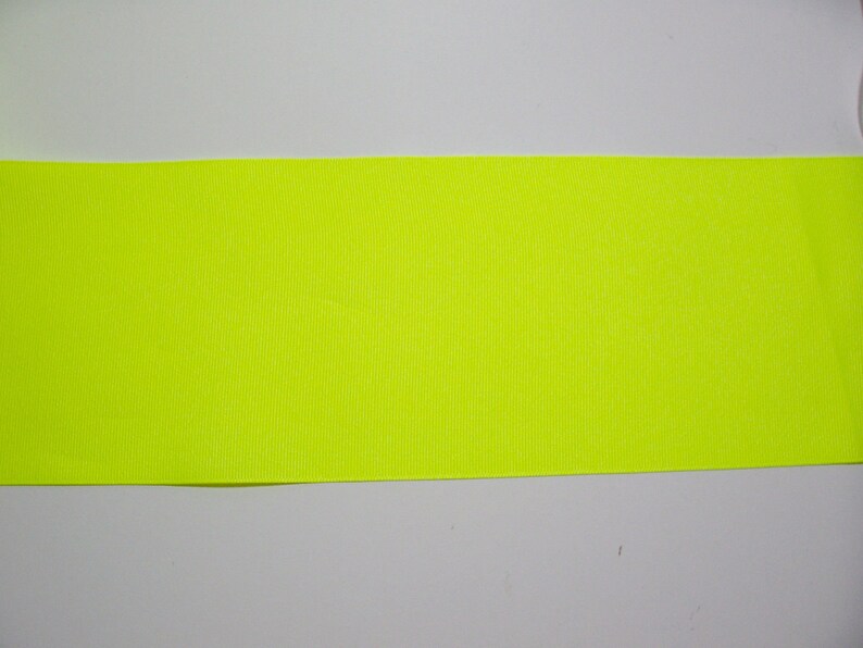 Wide Yellow Ribbon Fluorescent Yellow Grosgrain Ribbon 4 Etsy