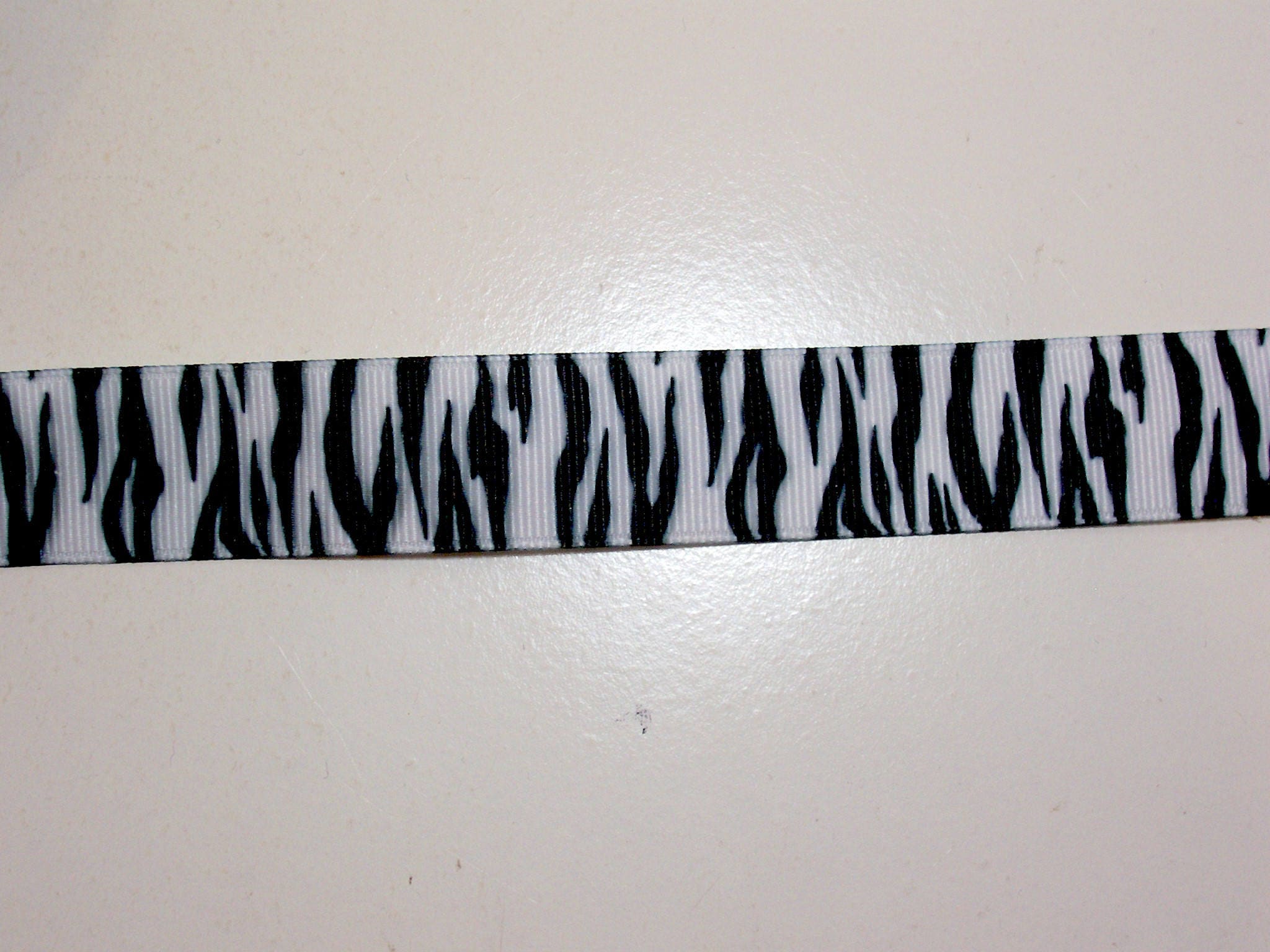 White Ribbon White Tiger Stripe Grosgrain Ribbon 7/8 Inch | Etsy