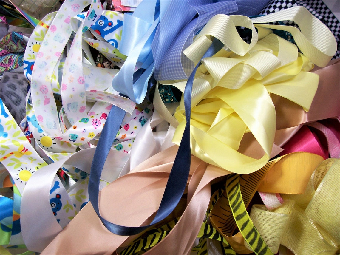 Ribbon Scraps Bag of Assorted Ribbon and Trim Scraps X 12 Etsy