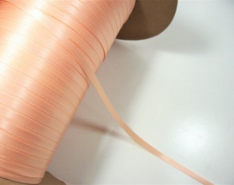 Peach Ribbon, Double-Faced Peach Orange Satin Ribbon 1/4 inch wide x 10 yards, 1186