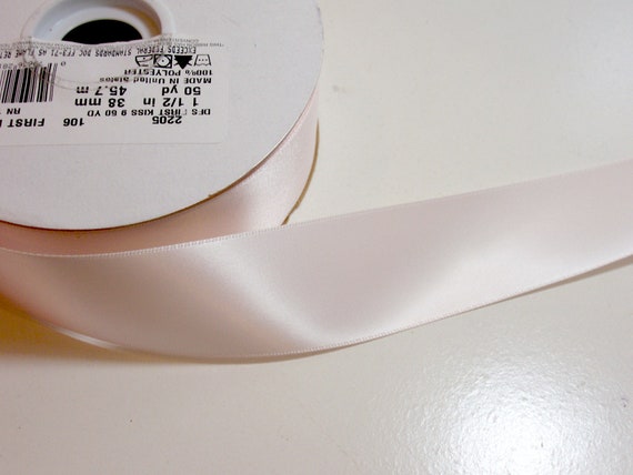 Pink Ribbon, Double-faced Pale Pink Satin Ribbon 1 1/2 Inches Wide