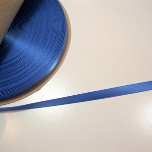 Schiff Sulphur Blue Satinband: 3/8 inch x 10 Yards, Bin 24