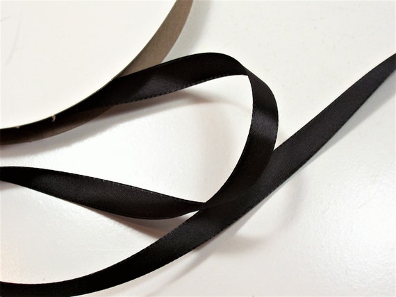 Buy Black Ribbon, Black Double-faced Satin Ribbon 1/2 Inch Wide X