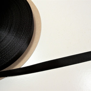 Black Ribbon, Black Double-Faced Satin Ribbon 1/2 inch wide x 10 yards, Schiff Black Acetate Ribbon, Bin 19