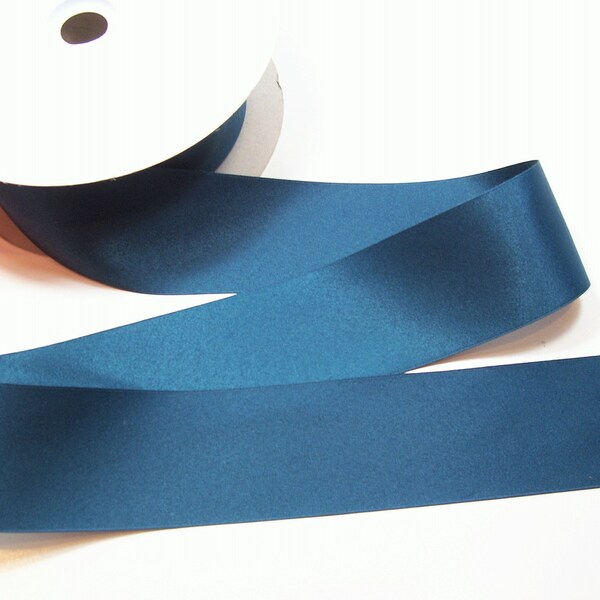 Wide Double-Faced Empress Teal Duchess Satin Ribbon 2 1/2 inches wide x 25 yards, Wedding Sash Ribbon, Offray Ribbon, FLAWED, 1167