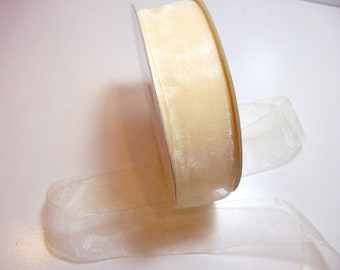 Ivory Ribbon, Offray Asiana Simply Sheer Ivory Organza Ribbon 1 1/2 Inches Wide x 10 yards, 406
