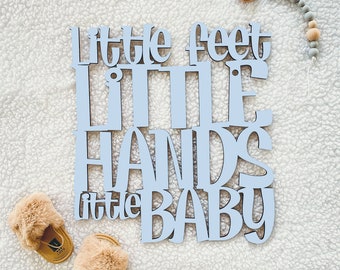 Little Feet Little Hands Little Baby Wood Nursery Wall Decor, Dave Matthews Band Song Lyrics Wall Art, Expecting Mom Baby Announcement Prop