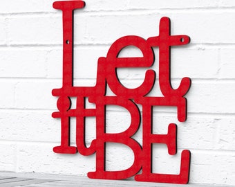 Let It Be Carved Wood Wall Art Sign, Beatles Music Lyrics Wall Art, Birthday Gifts For Men, Self Care Health and Wellness Wall Hanging Quote