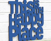This Is My Happy Place Carved Wood Sign, Lake House Decor Gifts for Men, Dance Teacher Encouragement Gifts, Wooden Letter Southwestern Decor