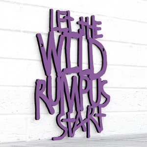 Let The Wild Rumpus Start Wood Wall Art, Where The Wild Things Are Nursery Decor, Toddler Boy Playroom Sign, Maurice Sendak Childrens Book Purple
