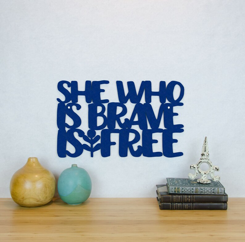 She Who Is Brave Is Free Wood Wall Art Sign Wood Word | Etsy
